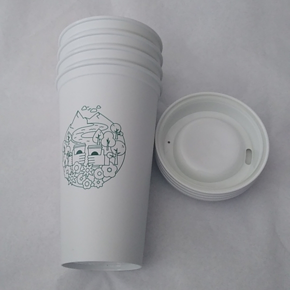 Starbucks Earth Day Green Reusable Hot Drink Cups, 16 oz., set of 4 - Picture 4 of 5